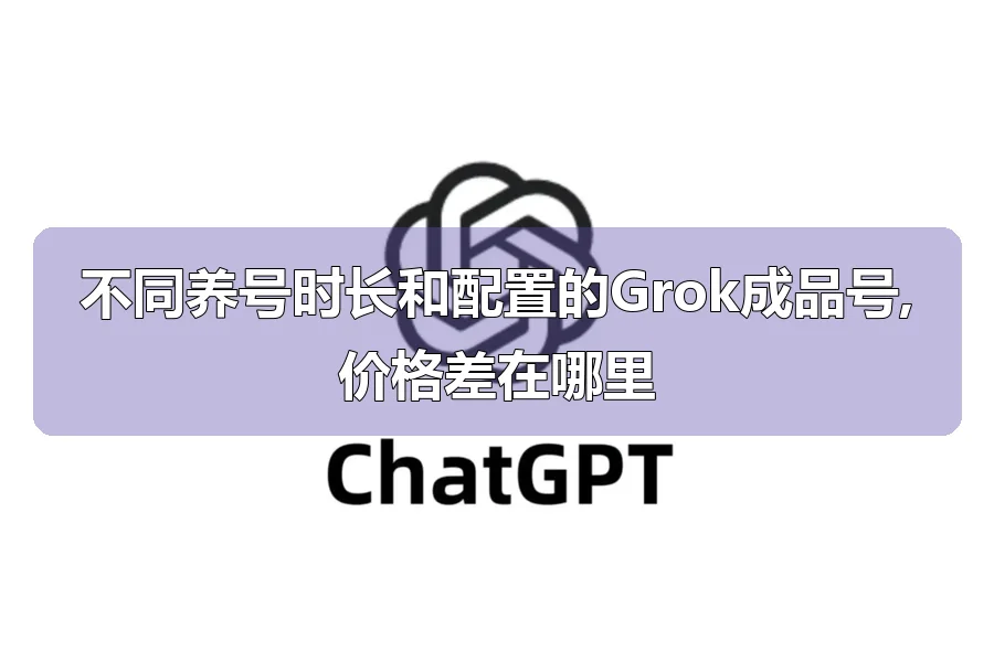 不同养号时长和配置的Grok成品号,价格差在哪里